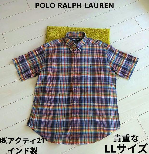 90's/���B���e�[�W/RALPH LAUREN�������t���[�����������Y/�����V���c���}�h���X�`�F�b�N��/LL/�H���T�C�Y  �� �u�����h�� 