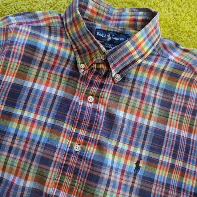 90's/���B���e�[�W/RALPH LAUREN�������t���[�����������Y/�����V���c���}�h���X�`�F�b�N��/LL/�H���T�C�Y �� �u�����h�� 