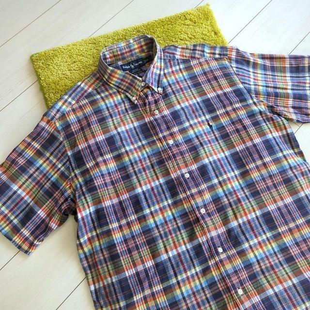 90's/���B���e�[�W/RALPH LAUREN�������t���[�����������Y/�����V���c���}�h���X�`�F�b�N��/LL/�H���T�C�Y �� �u�����h�� 