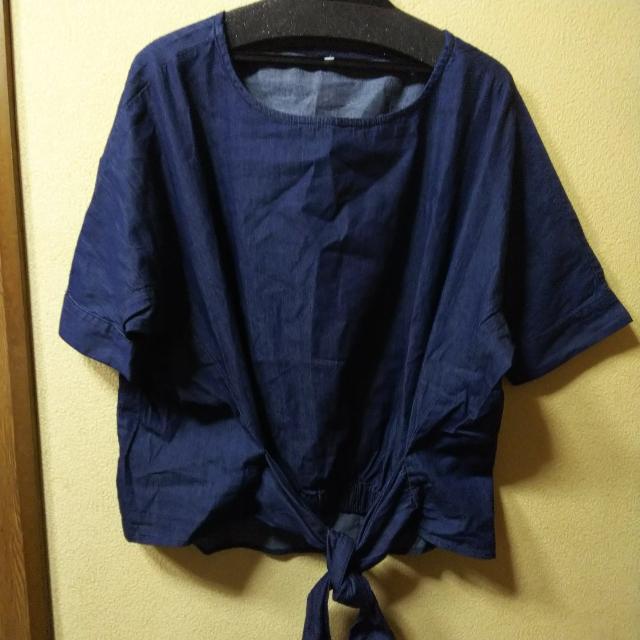 新品★薄手のデニム前縛りトップス/M < 女性ファッション  新品★薄手のデニム前縛りトップス/M  < 女性ファッションの