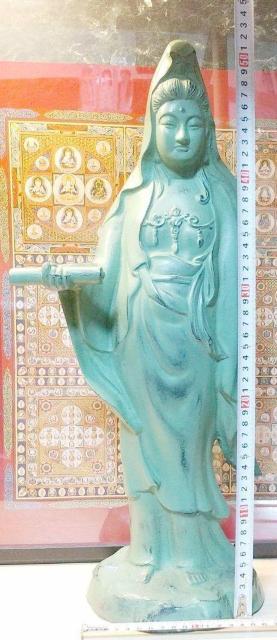 【大迫力】白衣観音菩薩立 特大52cm 銅製 仏教美術 < インテリア/ライフ  【大迫力】白衣観音菩薩立 特大52cm 銅製 仏教美術 < インテリア/ライフの