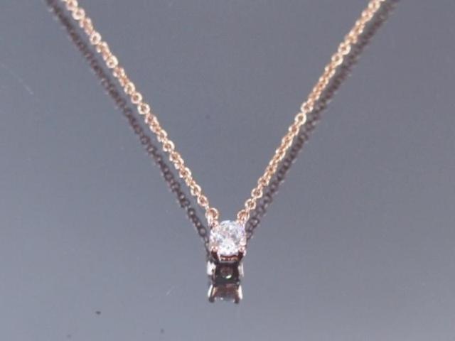 新品■1粒 キュービックジルコニア ミニ 繊細 ネックレス☆ピンクG < 女性アクセサリー/時計  新品■1粒 キュービックジルコニア ミニ 繊細 ネックレス☆ピンクG < 女性アクセサリー/時計の