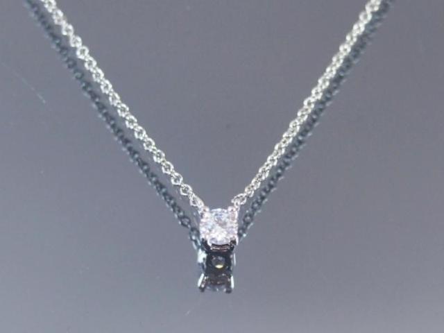新品■1粒 キュービックジルコニア ミニ 繊細 ネックレス☆ピンクG < 女性アクセサリー/時計  新品■1粒 キュービックジルコニア ミニ 繊細 ネックレス☆ピンクG < 女性アクセサリー/時計の