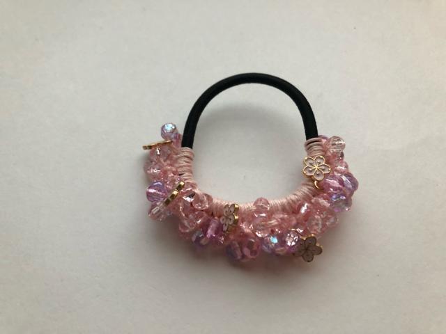 ハンドメイド ヘアゴム キラキラビーズ盛り盛り&さくら♪さくら♪ < 女性ファッション  ハンドメイド ヘアゴム キラキラビーズ盛り盛り&さくら♪さくら♪  < 女性ファッションの