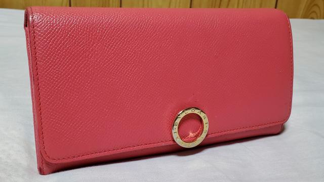 正規 ブルガリ B-zeroリングクリップ 長財布 小銭入れ有 ロングウォレット 赤系ピンク グレインレザー×ゴールドサークルロゴ < ブランド  正規 ブルガリ B-zeroリングクリップ 長財布 小銭入れ有 ロングウォレット 赤系ピンク グレインレザー×ゴールドサークルロゴ < ブランドの