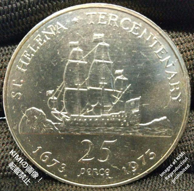 1673-1973 セントヘレナの300周年記念 25ペンス 銅ニッケル硬貨 大型コイン 直径38.5mm ST. HELENA < ホビー  1673-1973 セントヘレナの300周年記念 25ペンス 銅ニッケル硬貨 大型コイン 直径38.5mm ST. HELENA < ホビーの