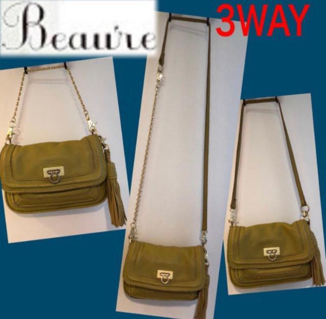 特価★美品ビュレbeau're本革レザーショルダーバッグ斜め掛けタッセル付きかわいい★黄緑?グリーン? < 女性ファッション  特価★美品ビュレbeau're本革レザーショルダーバッグ斜め掛けタッセル付きかわいい★黄緑?グリーン?  < 女性ファッションの
