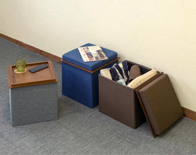 【送料無料】テーブル付き収納スツール 椅子 イス ボックス クッション ファブリック < インテリア/ライフ  【送料無料】テーブル付き収納スツール 椅子 イス ボックス クッション ファブリック < インテリア/ライフの