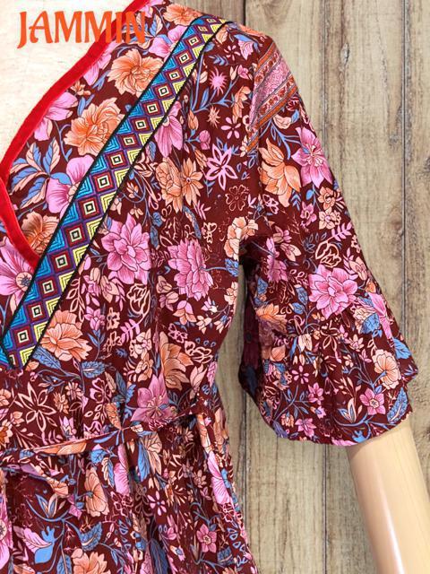 植物花柄ロングワンピ★アジアン★ワンピース★ロングワンピ < 女性ファッション  植物花柄ロングワンピ★アジアン★ワンピース★ロングワンピ < 女性ファッションの