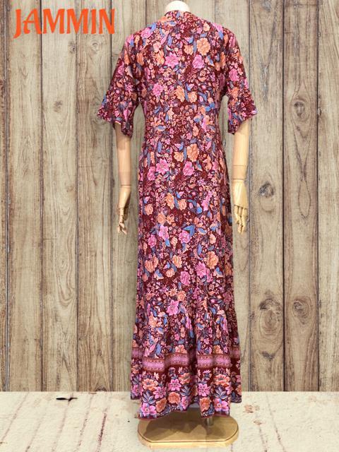 植物花柄ロングワンピ★アジアン★ワンピース★ロングワンピ < 女性ファッション  植物花柄ロングワンピ★アジアン★ワンピース★ロングワンピ < 女性ファッションの