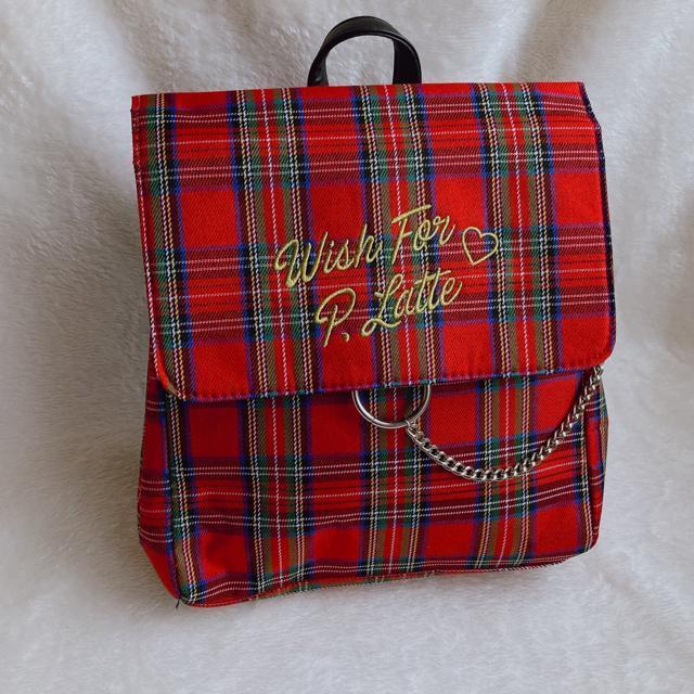 PINK latter ピンクラテ 赤 チェック リュック デーバッグ N2m < ブランド  PINK latter ピンクラテ 赤 チェック リュック デーバッグ N2m  < ブランドの