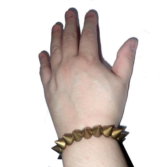 トゲトゲ スタッズ ブレスレット ロック バンド 衣装 コスプレ 金色 < 男性アクセサリー/時計  トゲトゲ スタッズ ブレスレット ロック バンド 衣装 コスプレ 金色 < 男性アクセサリー/時計の