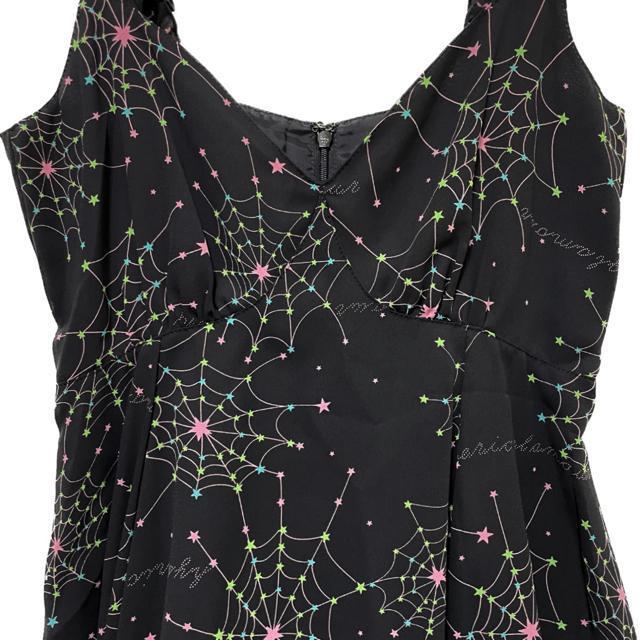 HYSTERIC GLAMOUR スパイダー 総柄 シフォン フリル ワンピース < 女性ファッション HYSTERIC GLAMOUR スパイダー 総柄 シフォン フリル ワンピース < 女性ファッションの