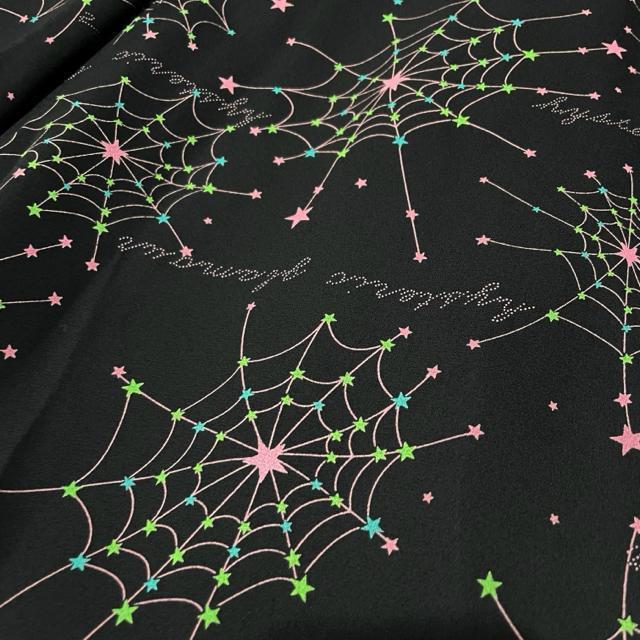 HYSTERIC GLAMOUR スパイダー 総柄 シフォン フリル ワンピース < 女性ファッション HYSTERIC GLAMOUR スパイダー 総柄 シフォン フリル ワンピース < 女性ファッションの