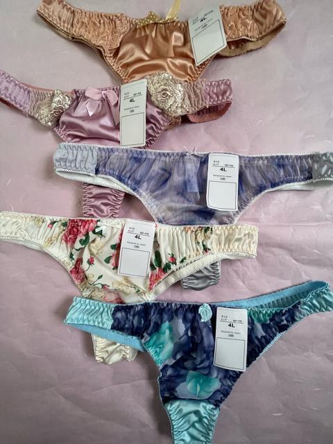 4Lサイズ!5枚セット!光沢ツルツル素材!シフォン使いあり!高貴品格!色とりどり!エレガント!Tバックショーツ!No.空 < 女性ファッション  4Lサイズ!5枚セット!光沢ツルツル素材!シフォン使いあり!高貴品格!色とりどり!エレガント!Tバックショーツ!No.空  < 女性ファッションの