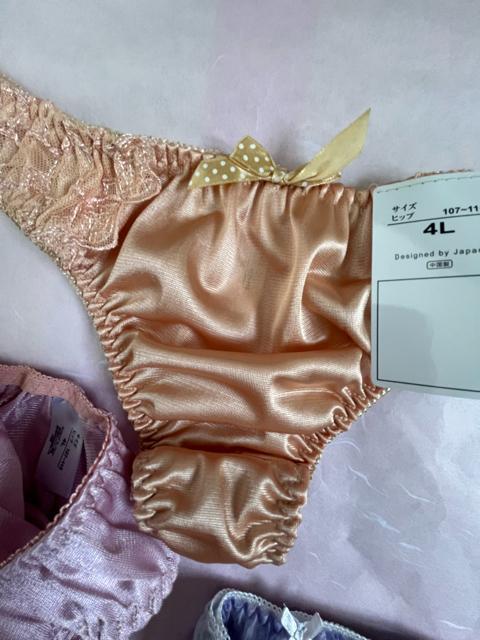 4Lサイズ!5枚セット!光沢ツルツル素材!シフォン使いあり!高貴品格!色とりどり!エレガント!Tバックショーツ!No.空 < 女性ファッション  4Lサイズ!5枚セット!光沢ツルツル素材!シフォン使いあり!高貴品格!色とりどり!エレガント!Tバックショーツ!No.空 < 女性ファッションの