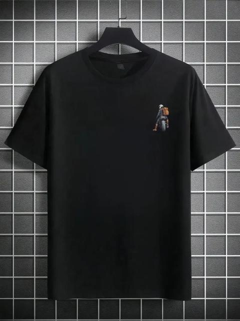 超お買い得1190円★メンズ モーターサイクル グラフィックプリント 半袖Tシャツ USAサイズM(日本サイズXL相当)暗灰色 < 男性ファッション  超お買い得1190円★メンズ モーターサイクル グラフィックプリント 半袖Tシャツ USAサイズM(日本サイズXL相当)暗灰色 < 男性ファッションの