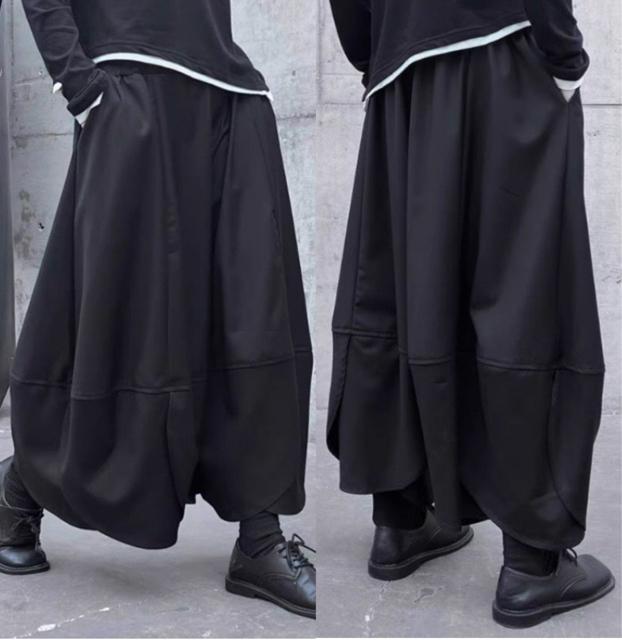 ガウチョパンツ ワイドパンツ クロップドパンツ 9分丈 ブラック 大きいサイズ < 女性ファッション ガウチョパンツ ワイドパンツ クロップドパンツ 9分丈 ブラック 大きいサイズ < 女性ファッションの