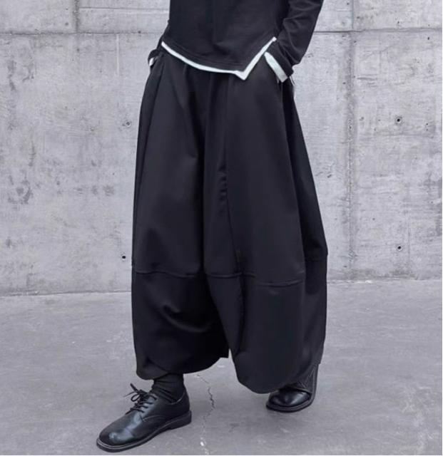 ガウチョパンツ ワイドパンツ クロップドパンツ 9分丈 ブラック 大きいサイズ < 女性ファッション ガウチョパンツ ワイドパンツ クロップドパンツ 9分丈 ブラック 大きいサイズ < 女性ファッションの