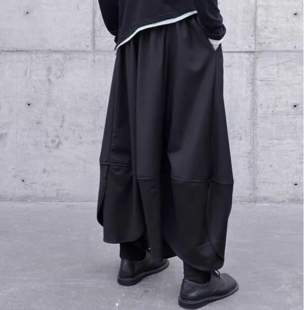 ガウチョパンツ ワイドパンツ クロップドパンツ 9分丈 ブラック 大きいサイズ < 女性ファッション ガウチョパンツ ワイドパンツ クロップドパンツ 9分丈 ブラック 大きいサイズ < 女性ファッションの