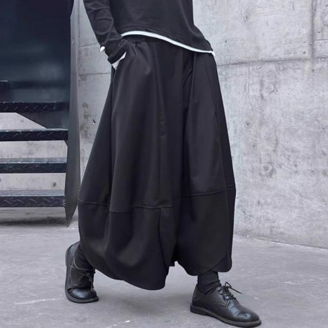 ガウチョパンツ ワイドパンツ クロップドパンツ 9分丈 ブラック 大きいサイズ < 女性ファッション ガウチョパンツ ワイドパンツ クロップドパンツ 9分丈 ブラック 大きいサイズ < 女性ファッションの