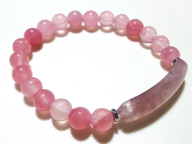 天然石★チェリークォーツ 8mm ブレス < 女性アクセサリー/時計  天然石★チェリークォーツ 8mm ブレス  < 女性アクセサリー/時計の