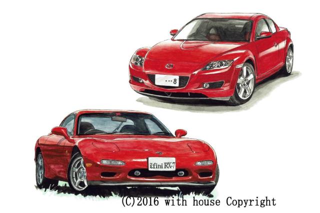 NC-367 RX-7/RX-8限定版画b 直筆サイン額装●作家平右ヱ門 < 自動車/バイク NC-367 RX-7/RX-8限定版画b 直筆サイン額装●作家平右ヱ門 < 自動車/バイク