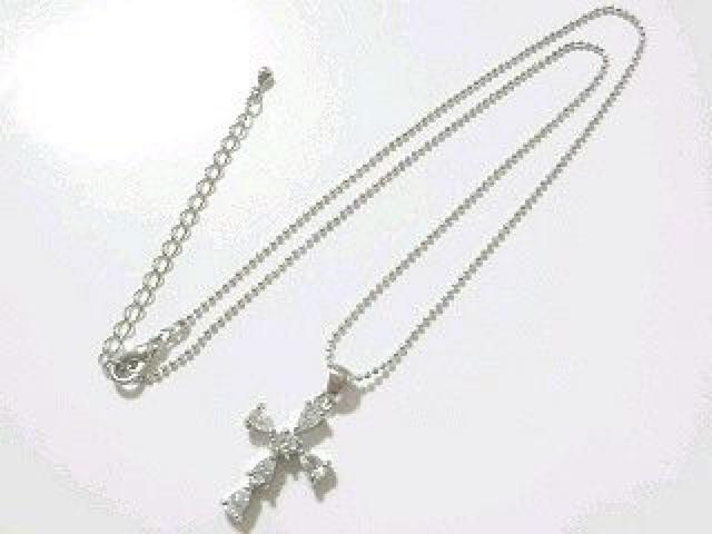 【クロス】キュービックジルコニアネックレス 巾着袋付 < 女性アクセサリー/時計 【クロス】キュービックジルコニアネックレス 巾着袋付 < 女性アクセサリー/時計の