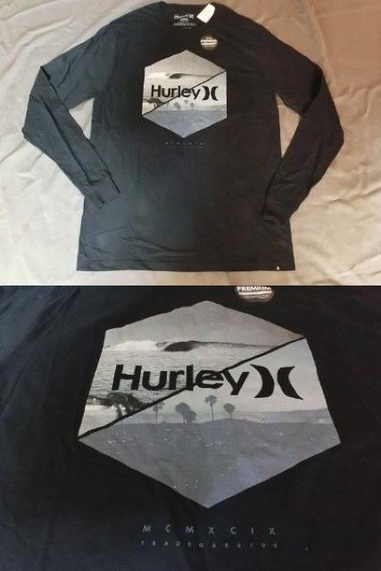 ハーレー【Hurley】海岸線プリント入りロングT US M黒 < ブランド  ハーレー【Hurley】海岸線プリント入りロングT US M黒 < ブランドの