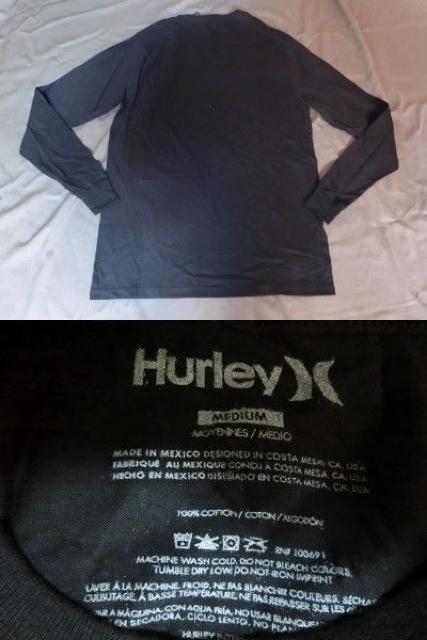 ハーレー【Hurley】海岸線プリント入りロングT US M黒 < ブランド  ハーレー【Hurley】海岸線プリント入りロングT US M黒 < ブランドの