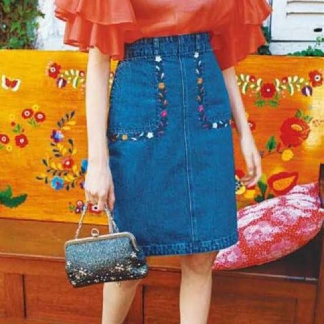 リリーブラウン メキシコ刺繍デニムスカート < ブランド  リリーブラウン メキシコ刺繍デニムスカート < ブランドの