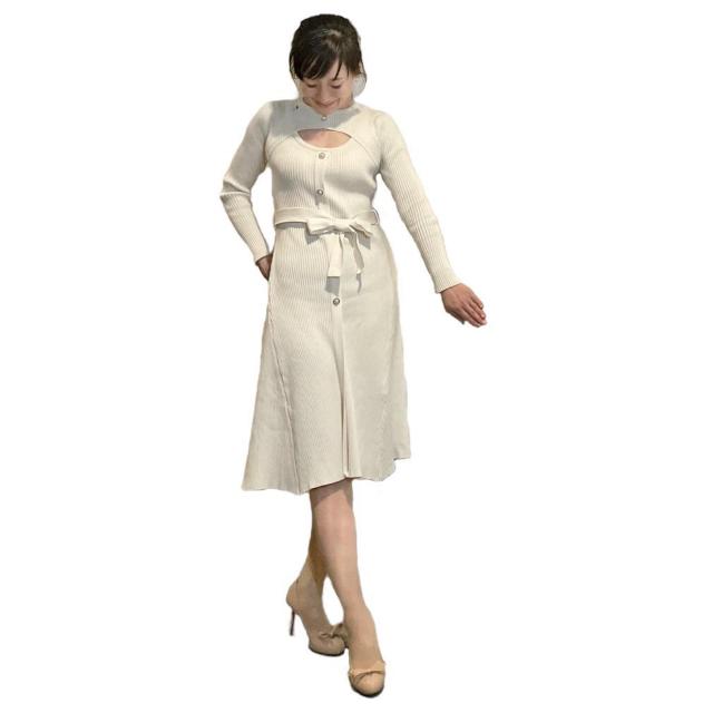 新品胸の小窓がセクシー 3シーズン対応リヴニットワンピー < 女性ファッション  新品胸の小窓がセクシー 3シーズン対応リヴニットワンピー < 女性ファッションの