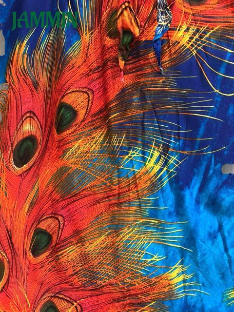 孔雀羽根柄フレアスカート ロングスカート アジアン ヒッピー エスニック < 女性ファッション  孔雀羽根柄フレアスカート ロングスカート アジアン ヒッピー エスニック < 女性ファッションの