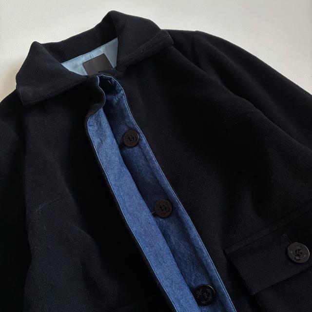 ◆上質◆日本製ドゥボンクール◆カシミヤ混ウールコート◆黒◆ブラック◆シンプル◆M < 女性ファッション ◆上質◆日本製ドゥボンクール◆カシミヤ混ウールコート◆黒◆ブラック◆シンプル◆M < 女性ファッションの