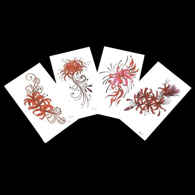 フラワーデザインタトゥーシール4枚セット < 女性アクセサリー/時計 フラワーデザインタトゥーシール4枚セット < 女性アクセサリー/時計の