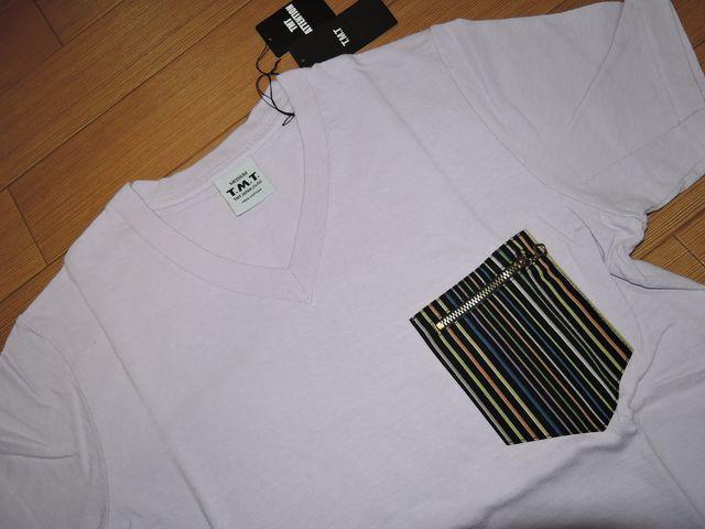 新品TMTカットソーM紫ジップポケV字TシャツBIG 4TH < ブランド 新品TMTカットソーM紫ジップポケV字TシャツBIG 4TH < ブランドの