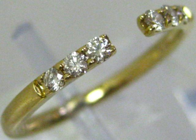 �ɔ��iK18 18�������O�w�փZ���^�[ �I�[�v���t�@�b�V���� �_�C��0.17ct �� �����A�N�Z�T���[/���v�� 