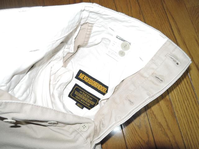 NEIGHBORHOOD �l�C�o�[�t�b�h �E�H�b�V���h �`�m �V���[�c S �x�[�W�� WASHED CHINO �`�m �n�[�t�p���c �� �u�����h�� 