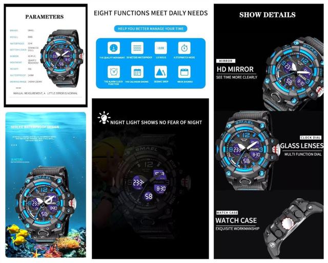 SMAEL 8008 スポーツウォッチ(ゴールド) < 男性アクセサリー/時計  SMAEL 8008 スポーツウォッチ(ゴールド) < 男性アクセサリー/時計の