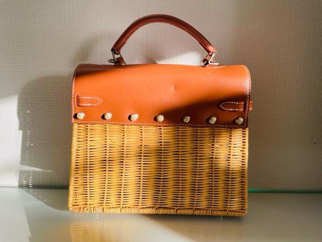 birthdaybash茶色ベージュブラウンラタンカゴバッグハンドバッグショルダーバッグスタッズカデナバースデーバッシュ籐2way < 女性ファッション birthdaybash茶色ベージュブラウンラタンカゴバッグハンドバッグショルダーバッグスタッズカデナバースデーバッシュ籐2way < 女性ファッションの