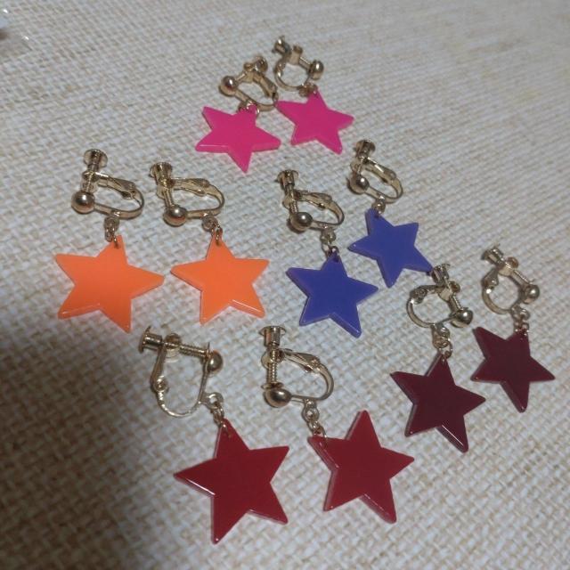 Aカラフル星モチーフイヤリング5点セット < 女性アクセサリー/時計 Aカラフル星モチーフイヤリング5点セット < 女性アクセサリー/時計の