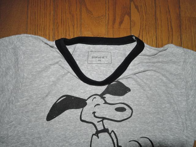 SOPHNET. ソフネット × PEANUTS ピーナッツ SNOOPY TRIM TEE スヌーピー トリム Tシャツ M灰黒 < ブランド  SOPHNET. ソフネット × PEANUTS ピーナッツ SNOOPY TRIM TEE スヌーピー トリム Tシャツ M灰黒 < ブランドの