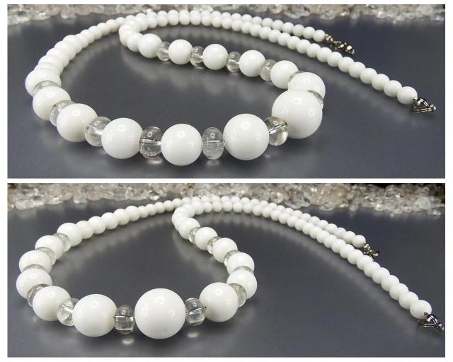 一点物マザーオブパール水晶ボタン天然石ネックレスワイヤー仕上げ < 女性アクセサリー/時計  一点物マザーオブパール水晶ボタン天然石ネックレスワイヤー仕上げ < 女性アクセサリー/時計の