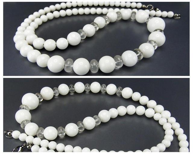 一点物マザーオブパール水晶ボタン天然石ネックレスワイヤー仕上げ < 女性アクセサリー/時計  一点物マザーオブパール水晶ボタン天然石ネックレスワイヤー仕上げ < 女性アクセサリー/時計の
