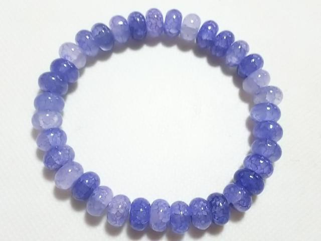 天然石★龍紋瑪瑙(ブルー)8mmロンデル ブレス < 女性アクセサリー/時計 天然石★龍紋瑪瑙(ブルー)8mmロンデル ブレス < 女性アクセサリー/時計の