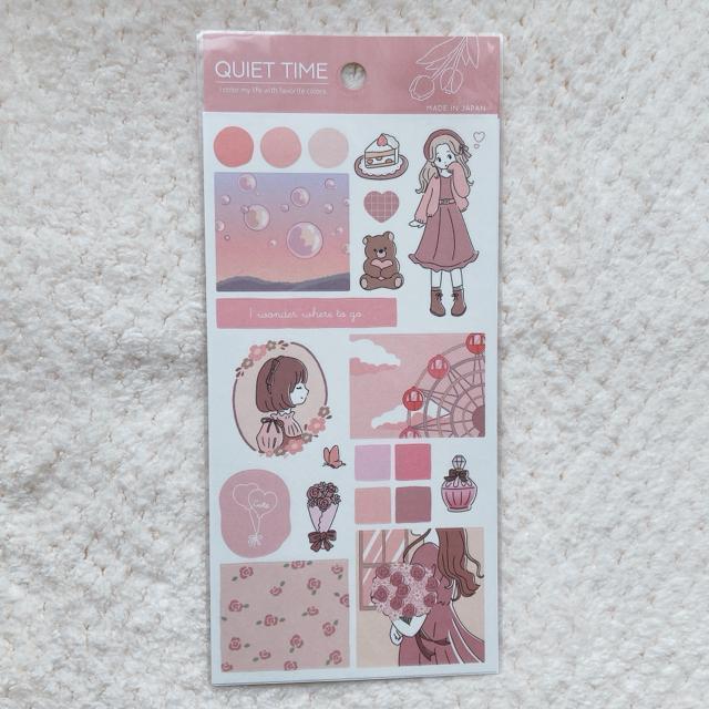 新品 QUIET TIME シールシート コラージュ デコ 素材 女の子 ピンク系 N2m < インテリア/ライフ 新品 QUIET TIME シールシート コラージュ デコ 素材 女の子 ピンク系 N2m < インテリア/ライフの