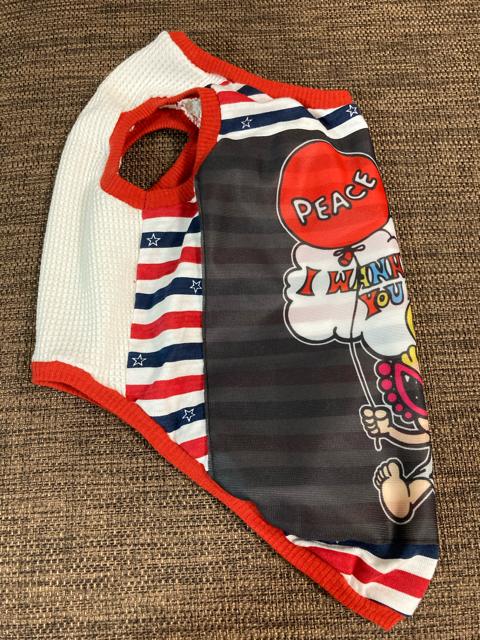 3L★ハンドメイド ヒスミニ シャツ パネル ボーダー★ < ペット/手芸/園芸  3L★ハンドメイド ヒスミニ シャツ パネル ボーダー★ < ペット/手芸/園芸の