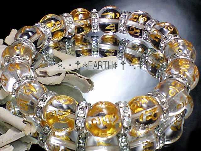 天然石★12ミリ高級六字真言水晶梵字&銀ロンデル数珠オラオラ < 男性アクセサリー/時計 天然石★12ミリ高級六字真言水晶梵字&銀ロンデル数珠オラオラ < 男性アクセサリー/時計の