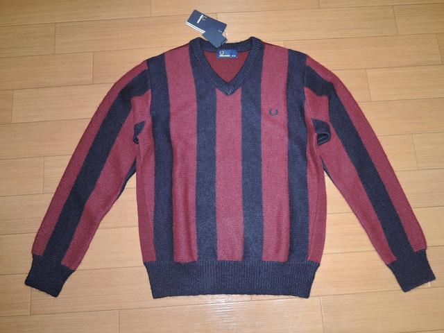 新品フレッドペリーFRED PERRYモヘヤ混ニットXSストライプV字 < ブランド 新品フレッドペリーFRED PERRYモヘヤ混ニットXSストライプV字 < ブランドの
