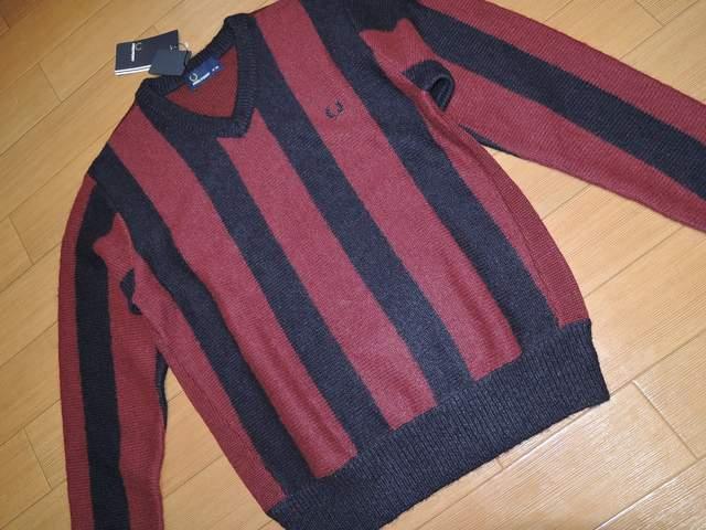 新品フレッドペリーFRED PERRYモヘヤ混ニットXSストライプV字 < ブランド 新品フレッドペリーFRED PERRYモヘヤ混ニットXSストライプV字 < ブランドの
